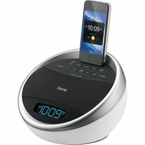 iHome GlowTunes Alarm Clock iA17WZC Reson8 Speaker 30-PIN iPod Dock Brand New