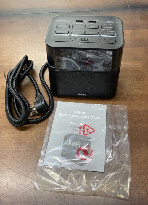 iHome HBH88 Bluetooth Bedside Alarm Clock w/ Dual AC Outlets & USB Charging