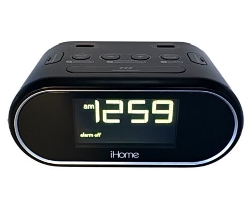 iHome HIH33 LCD Triple Display Alarm Clock with Dual Charging USB