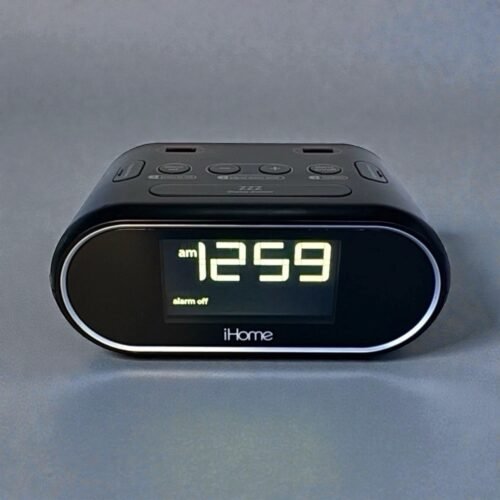 iHome HIH33 LCD Triple Display Alarm Clock with Dual Charging USB
