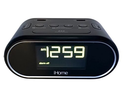 iHome HIH33 LCD Triple Display Alarm Clock with Dual Charging USB