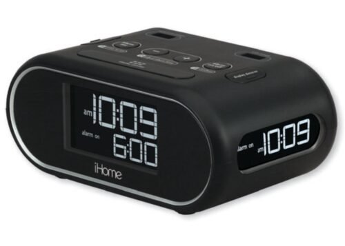 iHome HIH35 Triple Display Alarm Clock Dual USB Charging Dimmable Battery Backup