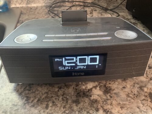 iHome IBN97 Bluetooth AM/FM Alarm Clock, Stereo - USB Charger iPad Charge Stand