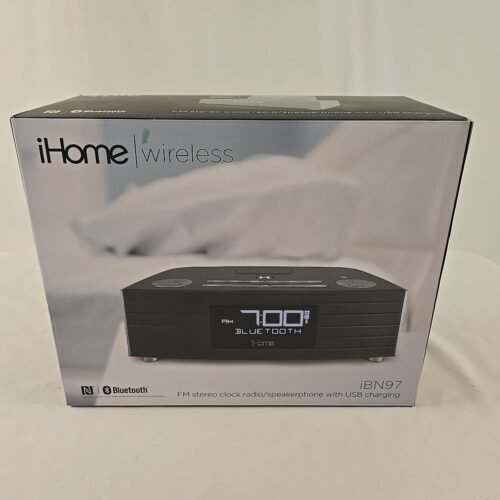 iHome IBN97 Portable Bluetooth, AM/FM, Alarm Clock, Stereo Complete With Box