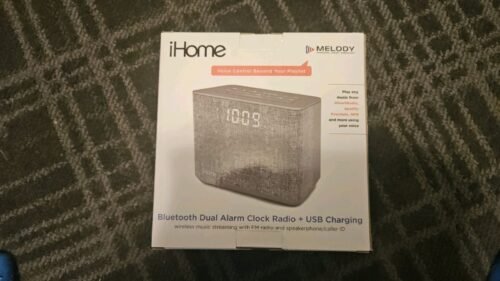 iHome iBT232 Bluetooth Dual Alarm FM Clock Radio with Speakerphone and USB Ch...