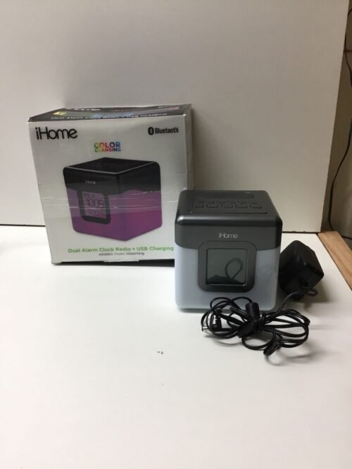 iHome iBT28 Bluetooth Speaker Color Changing Dual Alarm Clock Radio+USB Charging