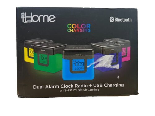 iHome IBT28G Bluetooth FM Dual-Alarm Color Changing Clock Radio