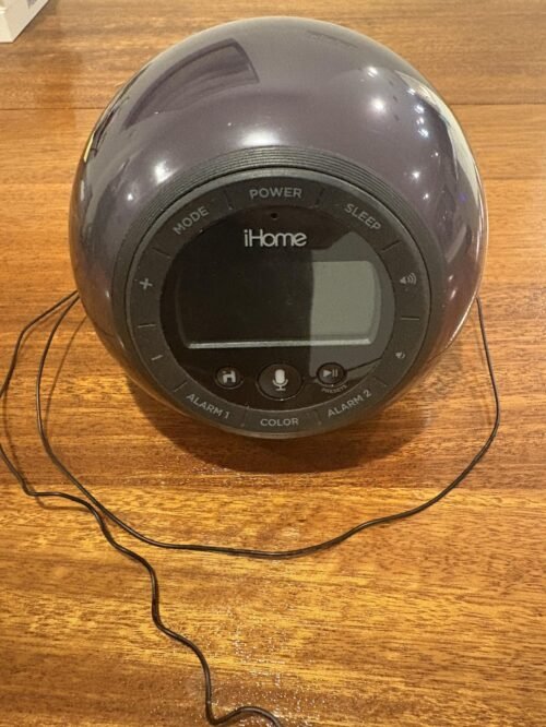 iHome iBT297 Color Changing Bluetooth Alarm Clock FM Radio Speaker Sphere Black