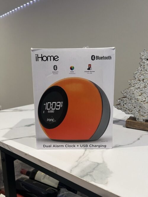 iHome iBT29 Bluetooth Color Changing Dual Alarm Clock FM Radio USB Charging