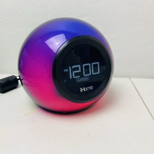 iHome iBT29 Bluetooth Color Changing Dual Alarm Clock Radio w/ Power Adapter