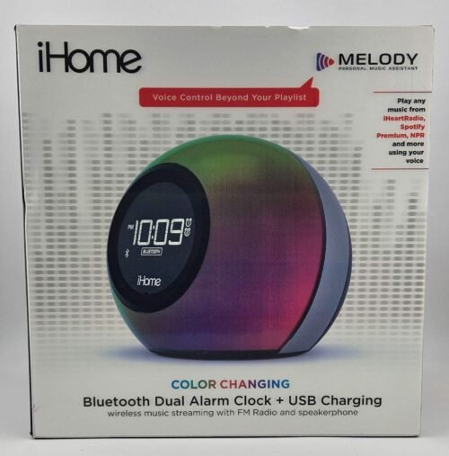iHome iBT29 Bluetooth FM Clock Radio with Color Changing LED & USB Charging