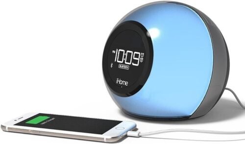 iHome iBT29BX6 Bluetooth Color Changing Dual Alarm Clock FM Radio with USB