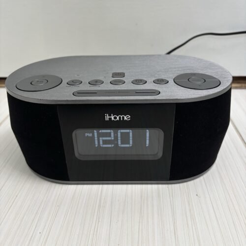 iHome iBT38 Dual Alarm Stereo FM Radio Clock with Bluetooth and USB Charging