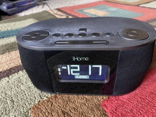 iHome iBT38G Bluetooth Stereo Dual Alarm Clock Radio w/ Power Cord-Tested