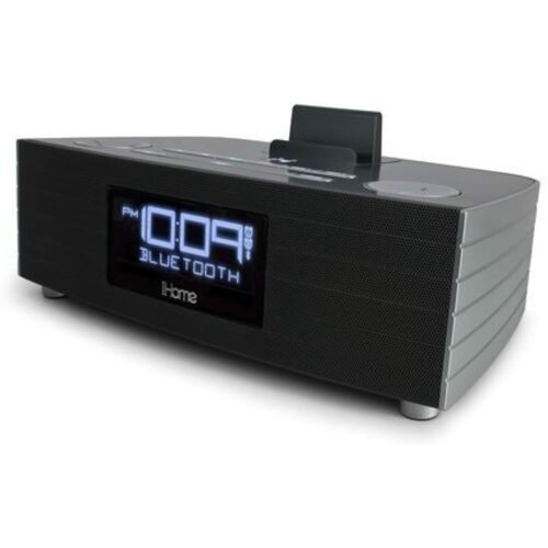 iHome IBT97GC Bluetooth Stereo FM Clock Radio with USB Charging - Gunmetal