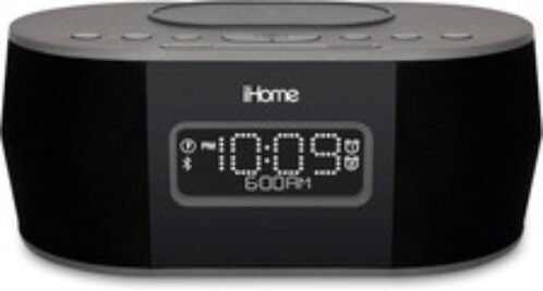 iHOME iBTW38 Wireless Charging Bluetooth Alarm Clock,Black Black