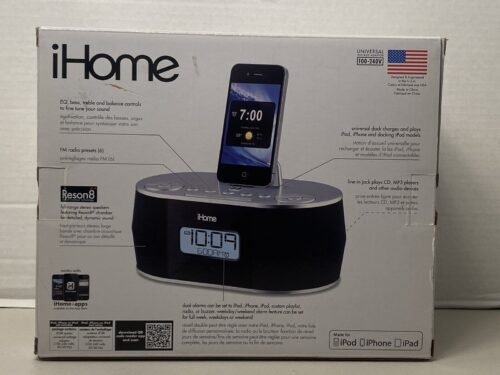 iHome iD38 App Enhanced Stereo System with Dual Alarm FM Clock Radio