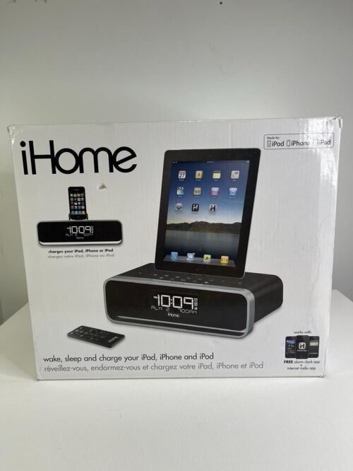 iHome Id91 Dual Charging Stereo FM Clock Radio for iPad iPhone iPod