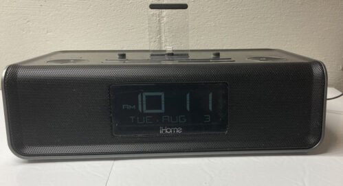 iHome IDL43 Dual Charging FM Clock Radio With Lightning Dock *Tested Works*