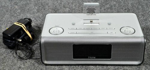 iHome iDL43 Dual Charging Stereo FM Alarm Clock Radio Lighting Dock Silver