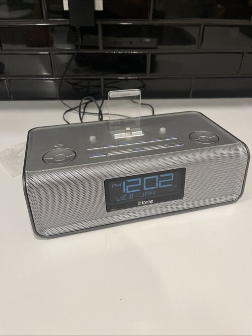 iHome IDL43 Dual Charging Stereo FM Clock Radio W/Lightning Dock & USB Port