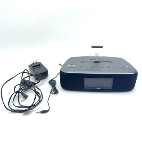 iHome iDL44 FM Clock Radio Lightning Phone Dock USB Port w/ Power Cord + Antenna