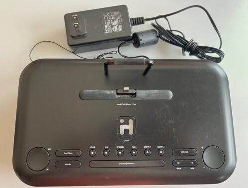 iHome IDL95 Dual Alarm FM Clock Radio With Dock, USB Charging with Adapter