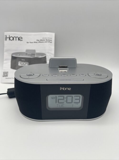 iHome iDN38 Apple Docking Station Dual Alarm Clock Radio CLEAN WORKS