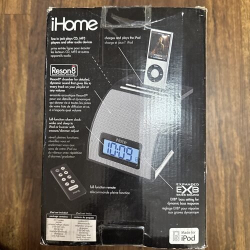 IHOME IH11 Black Docking Station Alarm Clock Charging Station iPod w/ Manual