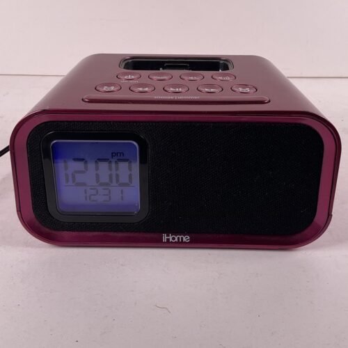 iHome IH22 Alarm Clock Pink Speaker System for Ipod and iphone with Cord