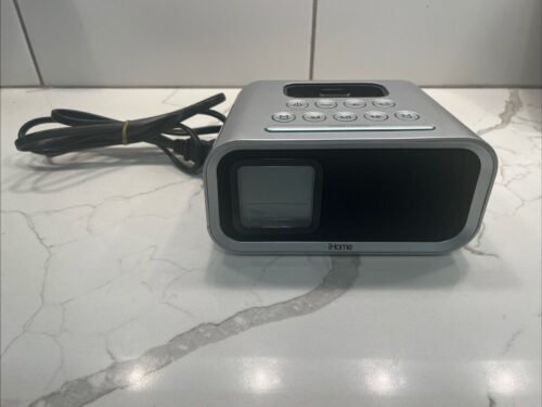 iHome iH22 Alarm Clock Speaker w/ 30 Pin iPod/iPhone Dock Tested - Works