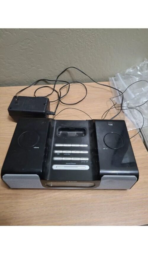 iHome iH6 Clock Radio and Stereo Speaker System w/ line-in Audio + AC Adapter