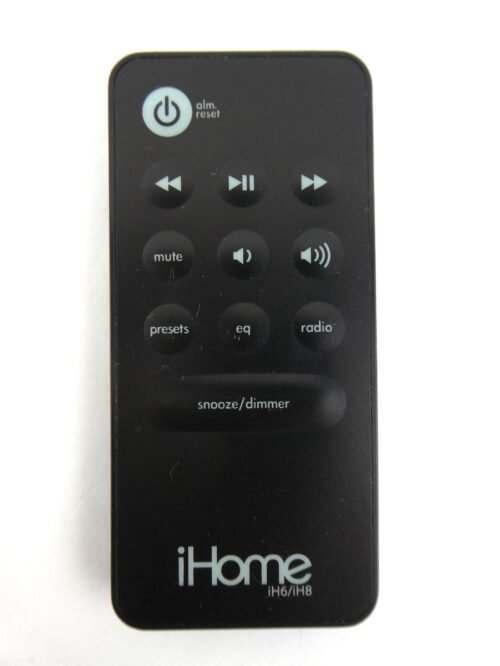 iHome iH6 / iH8 Portable Alarm Clock Radio Remote Control Black w/ New Battery