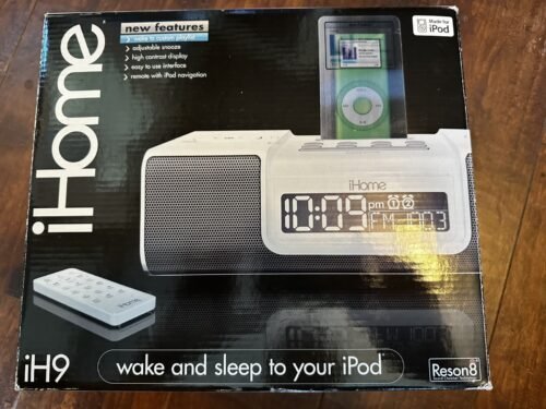 iHome iH9 Clock Radio Stereo Speaker System with iPod iPhone Dock Antenna