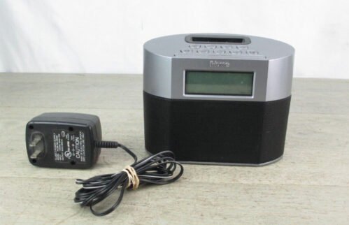 IHome IP23 Dual Alarm Clock Charging Dock for Apple Iphone Ipod with AC Adapter