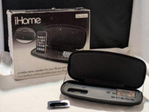 iHome iP38 Portable Stereo Alarm Clock Speaker - 30-Pin Dock Connector for iPod