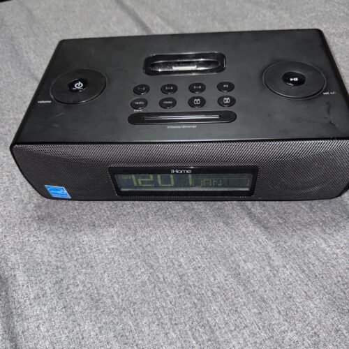 iHome iP87 Ipod Speaker Dock Dual Alarm Clock Radio No AC Adapter