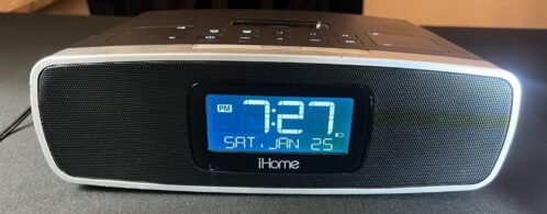 iHome iP90 AM/FM Dual Alarm Clock Radio With Antenna & Power Supply - No Remote