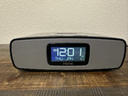 iHome iP90 AM/FM Dual Alarm Clock Radio With Antenna & Power Supply - No Remote