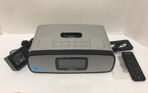 iHome iP90 Dual Alarm Clock Radio AM/FM Presets & Dock for iPod & iPhone Remote