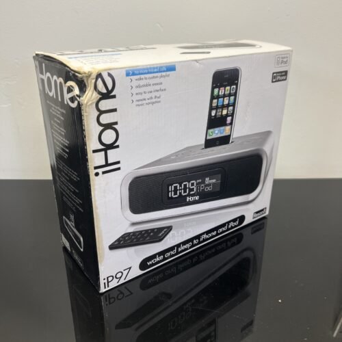 iHome iP97SR Alarm Clock Radio - SIlver - iPhone/iPod Dock W/32GB iPod Touch