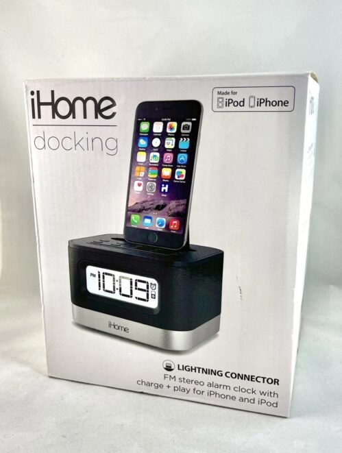 iHome iPL10BC Lightning Dock (great condition) iPhone/iPod Stereo FM Radio Clock