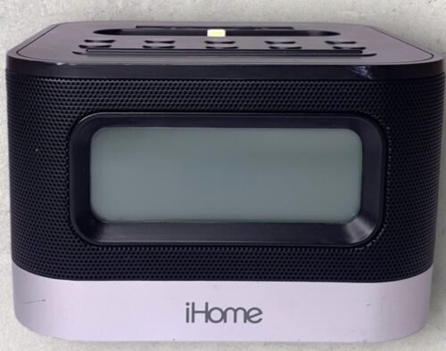 iHome iPL8BN Stereo FM Clock Radio with Lightning Dock for iPhone/iPod No Cord