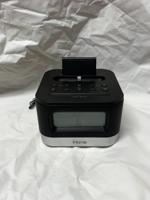 iHome iPL8 Stereo FM Clock Radio with Lightning Dock for iPhone/iPod Black