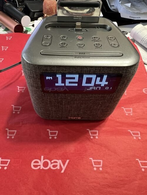 iHome iPL8XH Dual Alarm FM Clock Radio with Lightning Dock for iPhone with USB