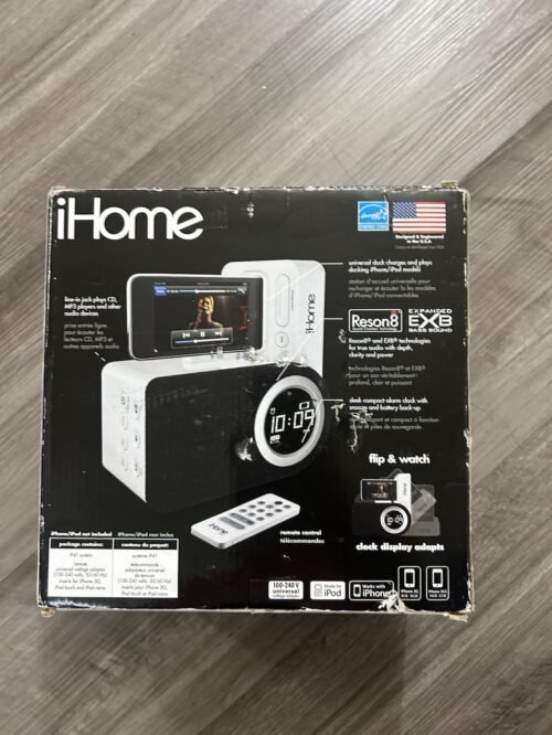 iHome iPod (Untested) Dock iP41 Alarm Clock Speaker AM/FM Power Adapter Works