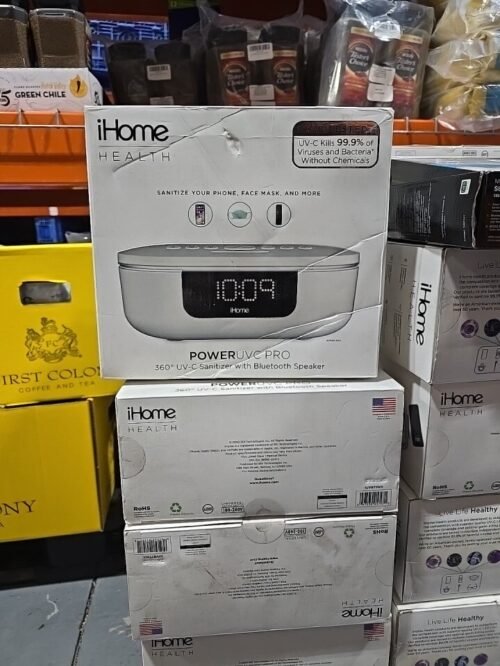 iHome iUVBT1 Bluetooth Dual Alarm Stereo Clock USB outlet Sanitize No Chemicals