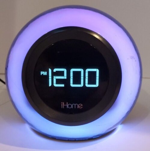 iHome LED Full Spectrum Color Changing Bluetooth FM Clock Radio iBT29 W/USB Char