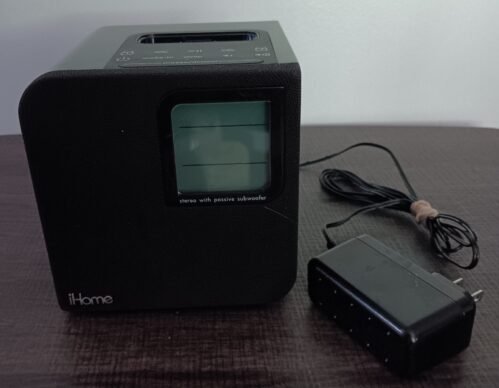 iHome Model iH120B Space Saving Dual Alarm Clock Stereo Speaker Dock Apple iPod