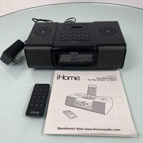 iHome Model IP9 Dual Alarm Clock Radio for iPhone and iPod with remote-Black